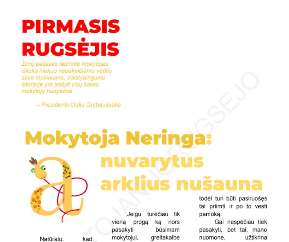 Dovana pirmąjį rugsėjį dirbantiems, pradedantiems mokytojams