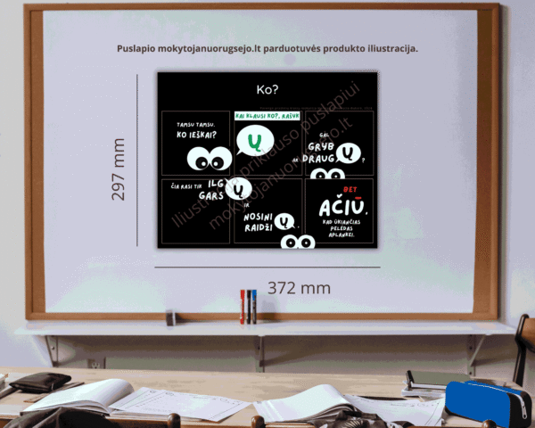 Lietuvių kalbos rašybos taisyklių DIDŽIŲJŲ PLAKATŲ rinkinys A3 (14 vnt.) - Image 11