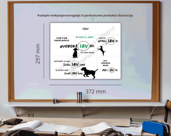 Lietuvių kalbos rašybos taisyklių DIDŽIŲJŲ PLAKATŲ rinkinys A3 (14 vnt.) - Image 6