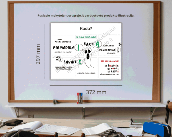 Lietuvių kalbos rašybos taisyklių DIDŽIŲJŲ PLAKATŲ rinkinys A3 (14 vnt.) - Image 5