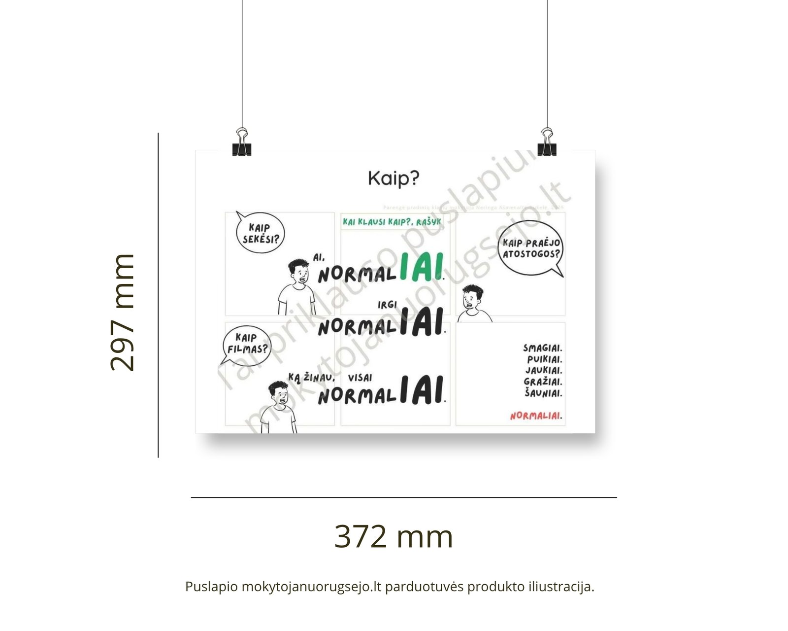 Lietuvių kalbos rašybos taisyklių DIDŽIŲJŲ PLAKATŲ rinkinys (14 vnt.) - Image 7