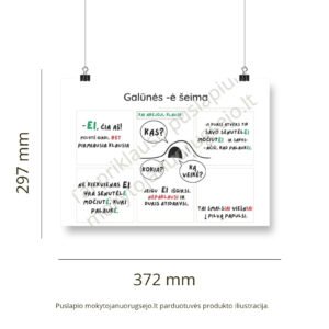 Lietuvių kalbos rašybos taisyklių DIDŽIŲJŲ PLAKATŲ rinkinys (14 vnt.) - Image 14