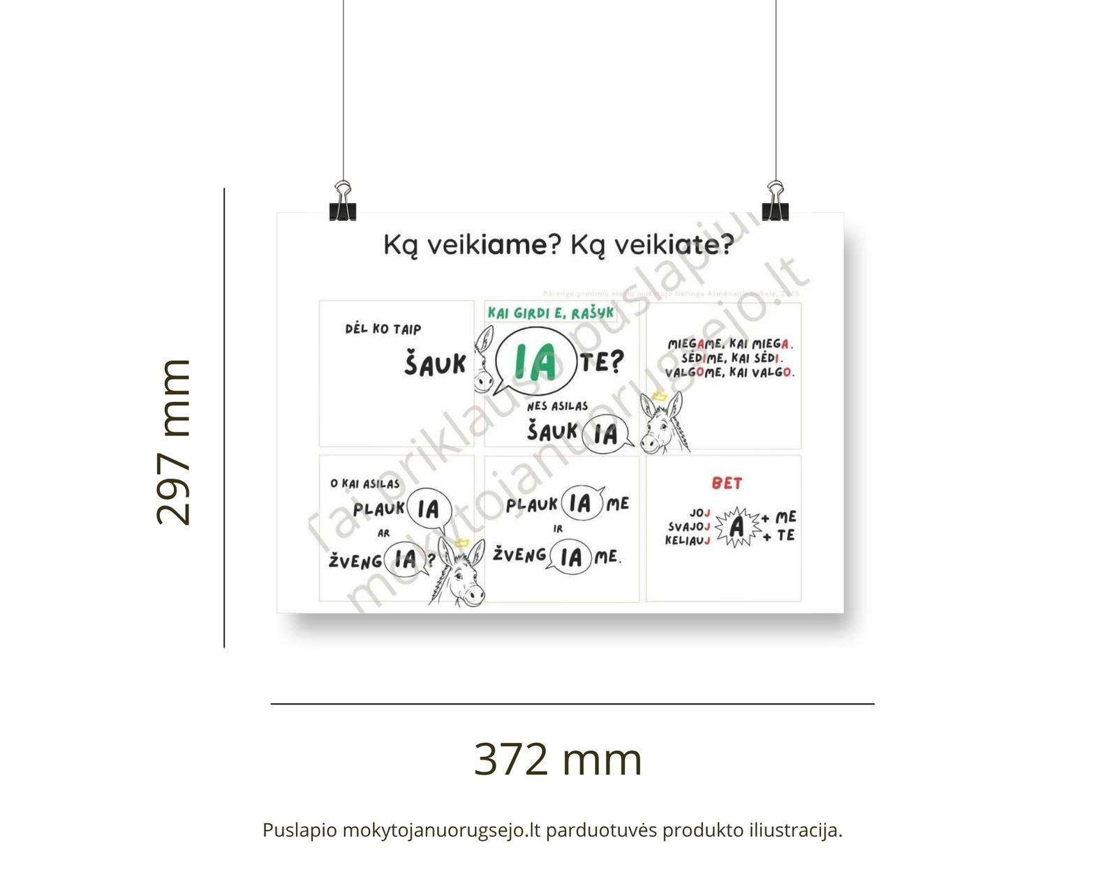 Lietuvių kalbos rašybos taisyklių DIDŽIŲJŲ PLAKATŲ rinkinys (14 vnt.) - Image 3