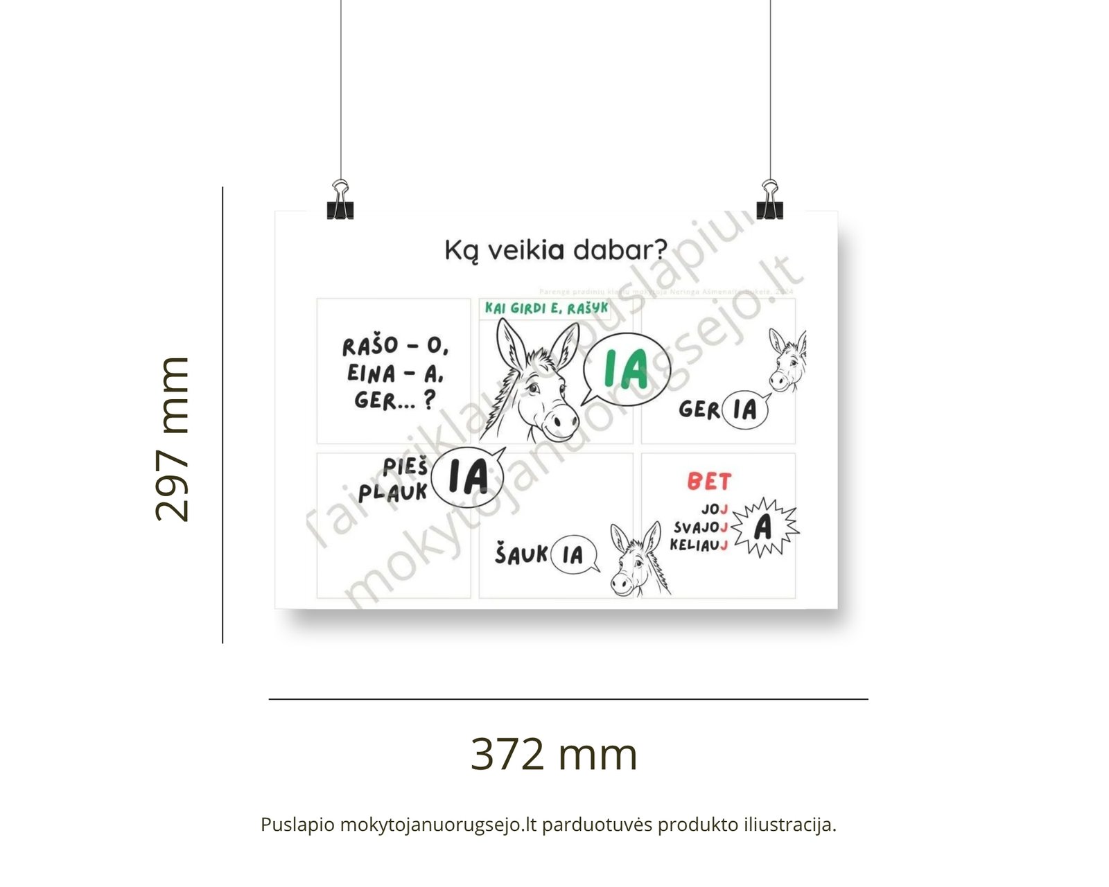 Lietuvių kalbos rašybos taisyklių DIDŽIŲJŲ PLAKATŲ rinkinys (14 vnt.) - Image 2