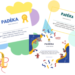 Mokslo metų baigimo padėkų šablonai 2025–2026 m. m. | PDF paruoštukas