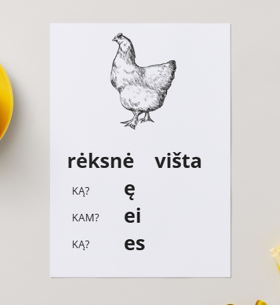 Plakatai būdvardžio ir daiktavardžio junginiams linksniuoti | PDF paruoštukas